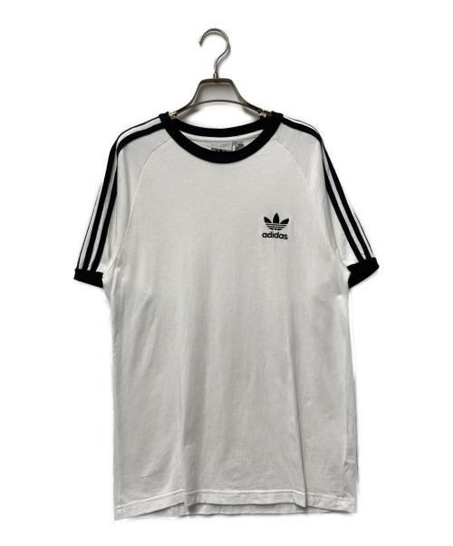 adidas（アディダス）adidas (アディダス) アディカラー クラシック スリーストライプ Tシャツ ホワイト×ブラック サイズ:Mの古着・服飾アイテム