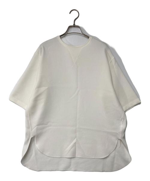 Whim Gazette（ウィムガゼット）Whim Gazette (ウィムガゼット) Vガゼットハーフスリーブプルオーバー ホワイト サイズ:38の古着・服飾アイテム