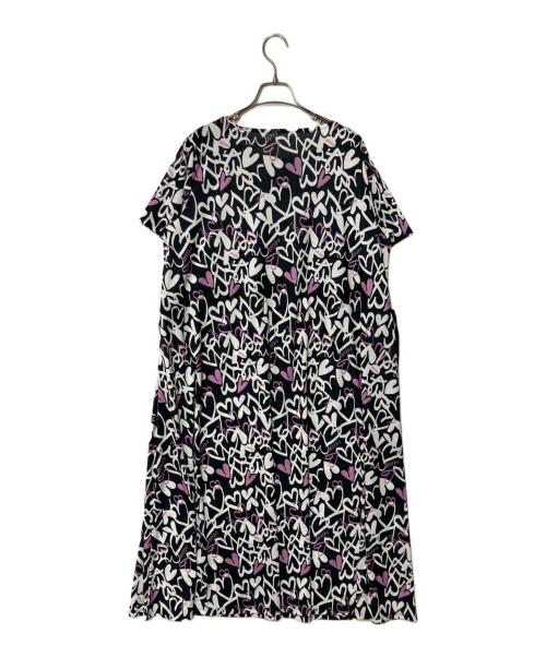 MUSE BY ROCHAS Premiere（ミューズ バイ ロシャス プルミエール）MUSE BY ROCHAS Premiere (ミューズ バイ ロシャス プルミエール) プリントフレアワンピース ブラック サイズ:13の古着・服飾アイテム