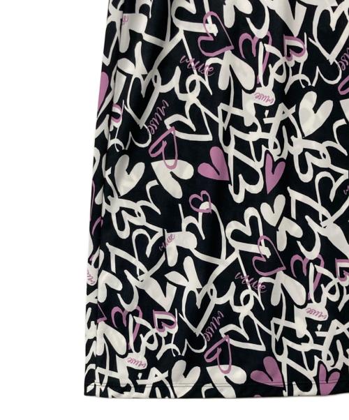 MUSE BY ROCHAS Premiere（ミューズ バイ ロシャス プルミエール）MUSE BY ROCHAS Premiere (ミューズ バイ ロシャス プルミエール) プリントフレアワンピース ブラック サイズ:13の古着・服飾アイテム