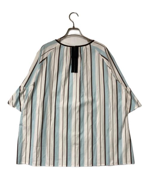 Leilian（レリアン）Leilian (レリアン) ストライププルオーバーブラウス ブルー×ホワイト サイズ:13の古着・服飾アイテム
