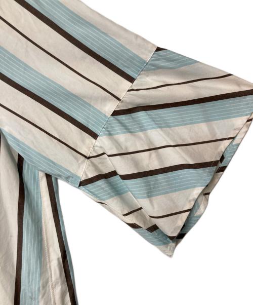 Leilian（レリアン）Leilian (レリアン) ストライププルオーバーブラウス ブルー×ホワイト サイズ:13の古着・服飾アイテム