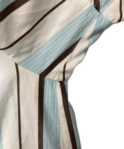 Leilian（レリアン）Leilian (レリアン) ストライププルオーバーブラウス ブルー×ホワイト サイズ:13の古着・服飾アイテム