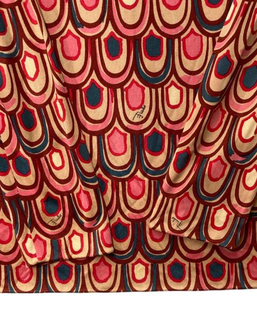 Emilio Pucci（エミリオ プッチ）Emilio Pucci (エミリオ プッチ) 総柄シルクカットソー ベージュ×ピンク サイズ:38の古着・服飾アイテム