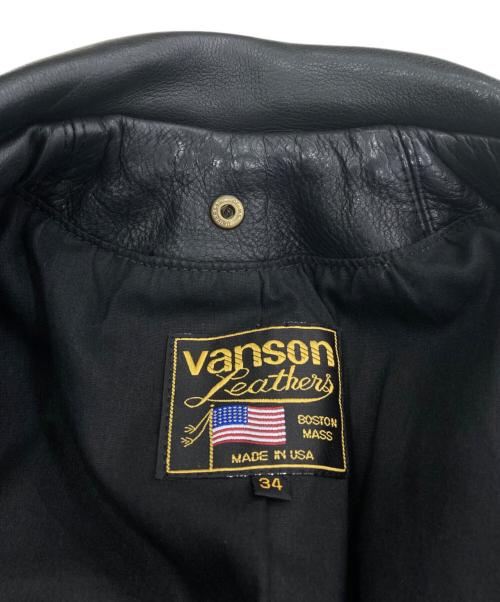 VANSON（バンソン）VANSON (バンソン) L'appartement (アパルトモン) 別注 C2 カウレザー ダブルライダースジャケット ブラック サイズ:34の古着・服飾アイテム
