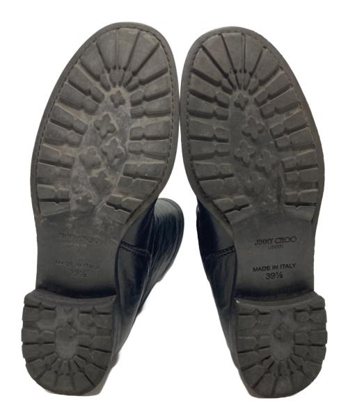 JIMMY CHOO（ジミーチュウ）JIMMY CHOO (ジミーチュウ) BIKER LEATHER UNLINED BLACK ブラック サイズ:39 1/2の古着・服飾アイテム