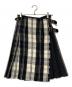 O'NEIL OF DUBLIN（オニールオブダブリン）の古着「チェック切替ウール混プリーツスカート」｜ブラック×ホワイト
