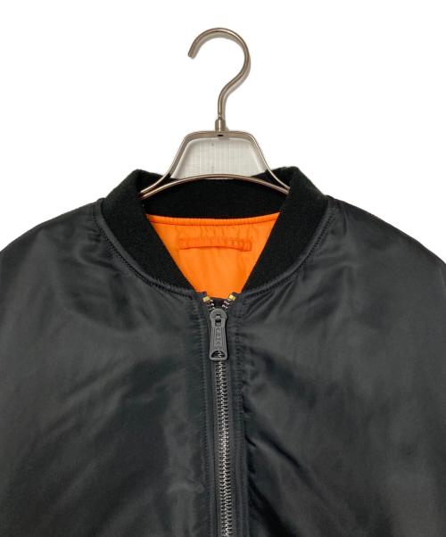 ALPHA（アルファ）ALPHA (アルファ) MA-1 ナイロンジャケット ブラック×オレンジ サイズ:LARGEの古着・服飾アイテム
