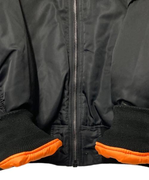 ALPHA（アルファ）ALPHA (アルファ) MA-1 ナイロンジャケット ブラック×オレンジ サイズ:LARGEの古着・服飾アイテム