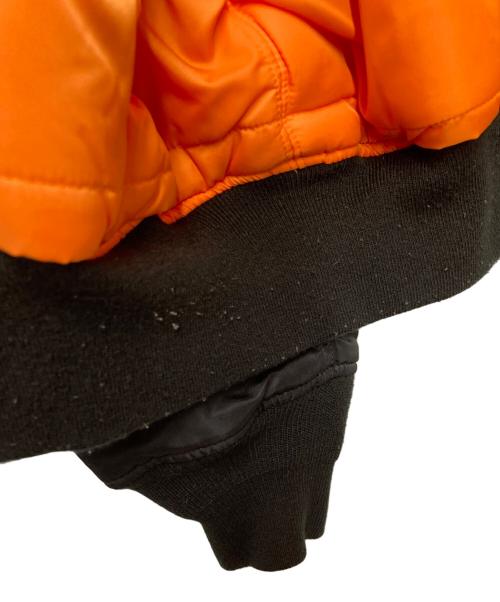 ALPHA（アルファ）ALPHA (アルファ) MA-1 ナイロンジャケット ブラック×オレンジ サイズ:LARGEの古着・服飾アイテム