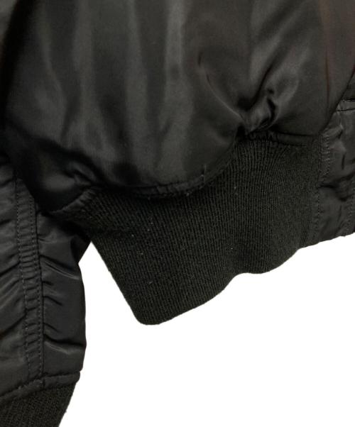 ALPHA（アルファ）ALPHA (アルファ) MA-1 ナイロンジャケット ブラック×オレンジ サイズ:LARGEの古着・服飾アイテム