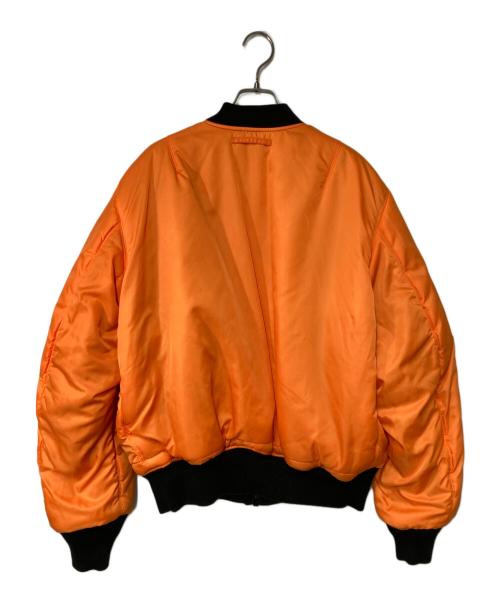 ALPHA（アルファ）ALPHA (アルファ) MA-1 ナイロンジャケット ブラック×オレンジ サイズ:LARGEの古着・服飾アイテム