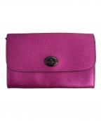 COACHコーチ）の古着「ターンロックチェーンショルダーバッグ」｜ピンク