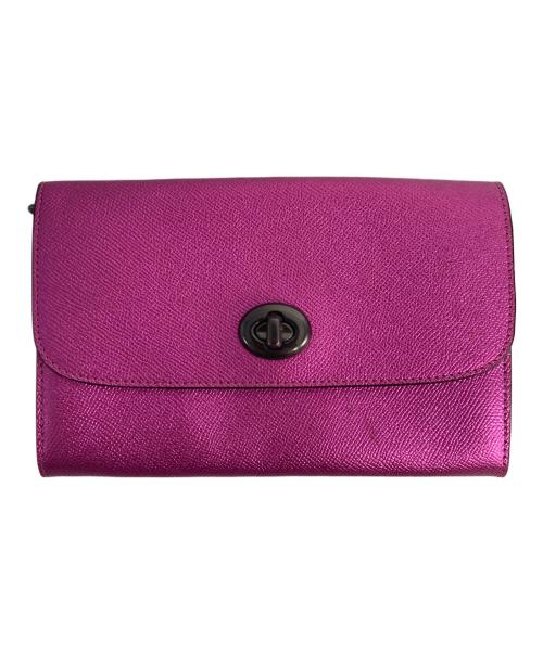 COACH（コーチ）COACH (コーチ) ターンロックチェーンショルダーバッグ ピンクの古着・服飾アイテム