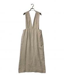 SACRA（サクラ）の古着「リネンツイルジャンパースカート」｜ベージュ