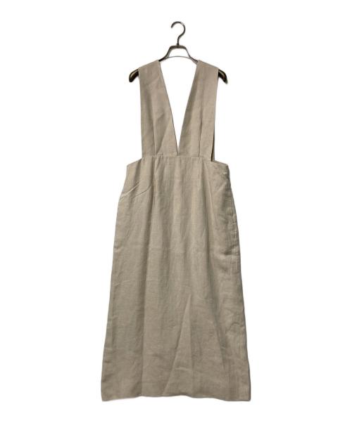 SACRA（サクラ）SACRA (サクラ) リネンツイルジャンパースカート ベージュ サイズ:38の古着・服飾アイテム