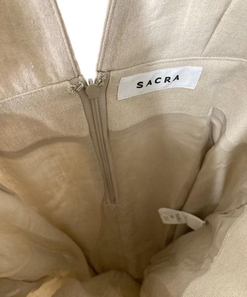 SACRA（サクラ）SACRA (サクラ) リネンツイルジャンパースカート ベージュ サイズ:38の古着・服飾アイテム