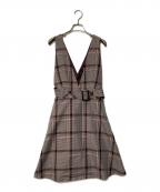 BLUE LABEL CRESTBRIDGEブルーレーベルクレストブリッジ）の古着「チェックジャンパースカート」｜グレー