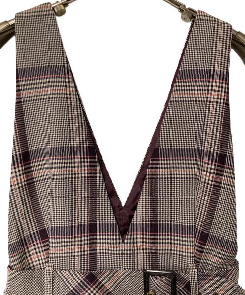 BLUE LABEL CRESTBRIDGE（ブルーレーベルクレストブリッジ）BLUE LABEL CRESTBRIDGE (ブルーレーベルクレストブリッジ) チェックジャンパースカート グレー サイズ:38の古着・服飾アイテム