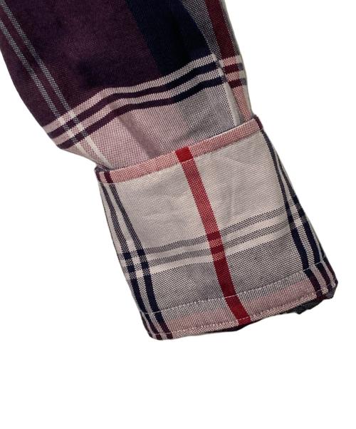 BROOKS BROTHERS BLACK FLEECE（ブルックスブラザーズ ブラックフリース）BROOKS BROTHERS BLACK FLEECE (ブルックスブラザーズ ブラックフリース) チェックシャツワンピース ネイビー×ボルドー サイズ:BB1の古着・服飾アイテム