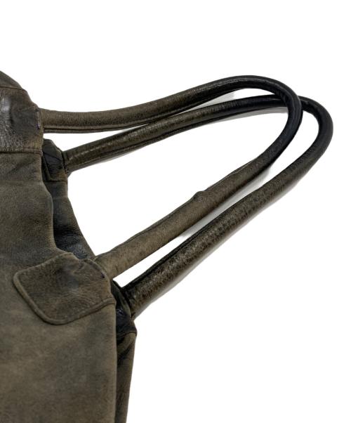 Jas-M.B.（ジャスエムビー）Jas-M.B. (ジャスエムビー) レザートートバッグ ブラウン×ブラックの古着・服飾アイテム