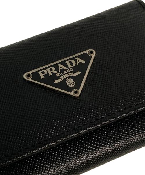 PRADA（プラダ）PRADA (プラダ) サフィアーノレザー 6連キーケース ブラックの古着・服飾アイテム