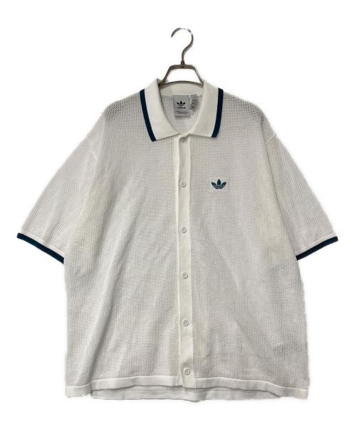 adidas（アディダス）adidas (アディダス) KNITTED SHIRT ホワイト サイズ:Mの古着・服飾アイテム