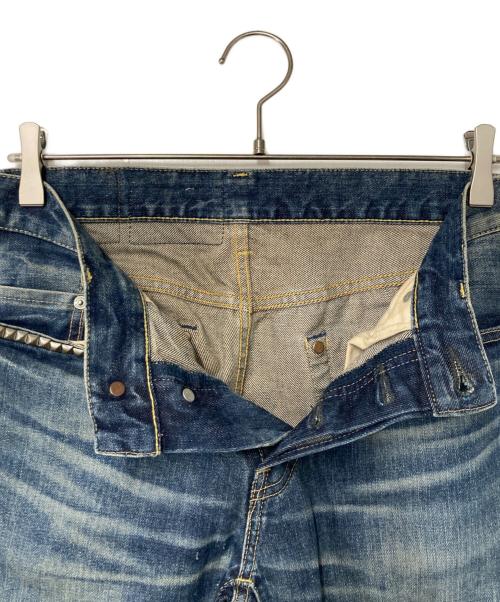 Hysteric Glamour（ヒステリックグラマー）Hysteric Glamour (ヒステリックグラマー) MIHARA YASUHIRO (ミハラヤスヒロ) スタッズ ヴィンテージ加工デニムパンツ インディゴ サイズ:32の古着・服飾アイテム