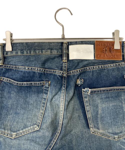 Hysteric Glamour（ヒステリックグラマー）Hysteric Glamour (ヒステリックグラマー) MIHARA YASUHIRO (ミハラヤスヒロ) スタッズ ヴィンテージ加工デニムパンツ インディゴ サイズ:32の古着・服飾アイテム
