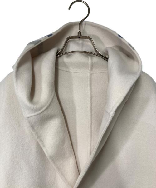 GALERIE VIE（ギャルリーヴィー）GALERIE VIE (ギャルリーヴィー) ウールダブルフェイスパネルボーダー フーデッドコート ベージュ サイズ:36の古着・服飾アイテム