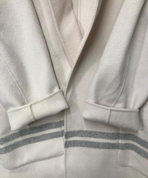 GALERIE VIE（ギャルリーヴィー）GALERIE VIE (ギャルリーヴィー) ウールダブルフェイスパネルボーダー フーデッドコート ベージュ サイズ:36の古着・服飾アイテム