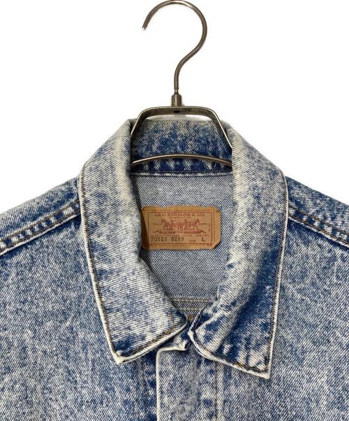 LEVI'S（リーバイス）LEVI'S (リーバイス) ボタン裏527 USA製 ケミカルウォッシュ デニムジャケット インディゴ サイズ:Lの古着・服飾アイテム