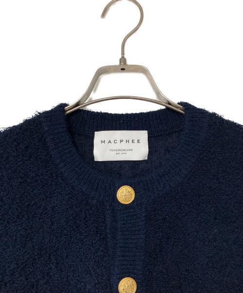 MACPHEE（マカフィー）MACPHEE (マカフィー) ツイーディーラッフル クルーネックジレ ネイビー サイズ:Sの古着・服飾アイテム