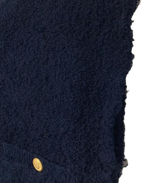 MACPHEE（マカフィー）MACPHEE (マカフィー) ツイーディーラッフル クルーネックジレ ネイビー サイズ:Sの古着・服飾アイテム