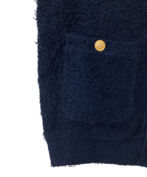 MACPHEE（マカフィー）MACPHEE (マカフィー) ツイーディーラッフル クルーネックジレ ネイビー サイズ:Sの古着・服飾アイテム