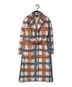LEVI'S MADE&CRAFTEDリーバイスメイドクラフテッド）の古着「Women's Brush Plaid Overcoat」｜ホワイト×レッド×ブルー