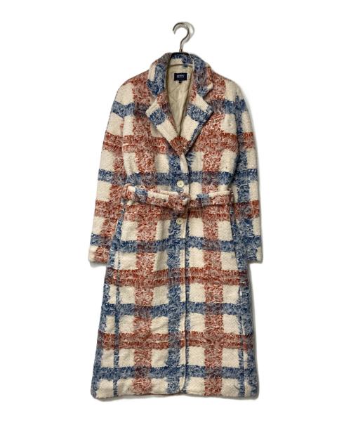 LEVI'S MADE&CRAFTED（リーバイスメイドクラフテッド）LEVI'S MADE&CRAFTED (リーバイスメイドクラフテッド) Women's Brush Plaid Overcoat ホワイト×レッド×ブルー サイズ:XS 未使用品の古着・服飾アイテム