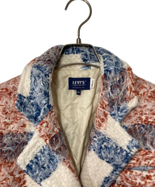 LEVI'S MADE&CRAFTED（リーバイスメイドクラフテッド）LEVI'S MADE&CRAFTED (リーバイスメイドクラフテッド) Women's Brush Plaid Overcoat ホワイト×レッド×ブルー サイズ:XS 未使用品の古着・服飾アイテム