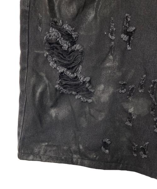 FR(13)NDS（フレンズ）FR(13)NDS (フレンズ) ダメージハーフデニムパンツ ブラック サイズ:Fの古着・服飾アイテム