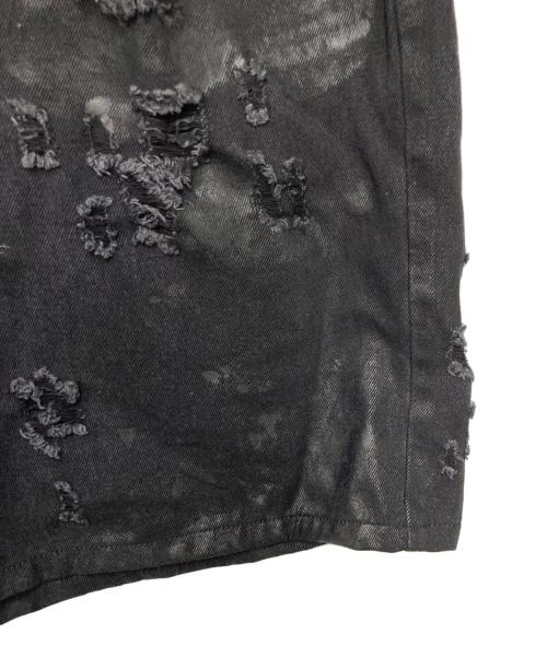 FR(13)NDS（フレンズ）FR(13)NDS (フレンズ) ダメージハーフデニムパンツ ブラック サイズ:Fの古着・服飾アイテム