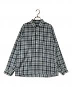 TOWN CRAFTタウンクラフト）の古着「50~60's 船タグチェックオープンカラーシャツ」｜スカイブルー×ブラック