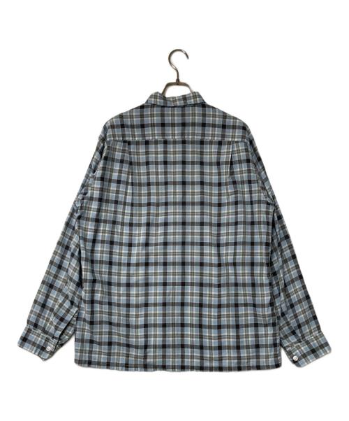 TOWN CRAFT（タウンクラフト）TOWN CRAFT (タウンクラフト) 50~60's 船タグチェックオープンカラーシャツ スカイブルー×ブラック サイズ:Ｍの古着・服飾アイテム