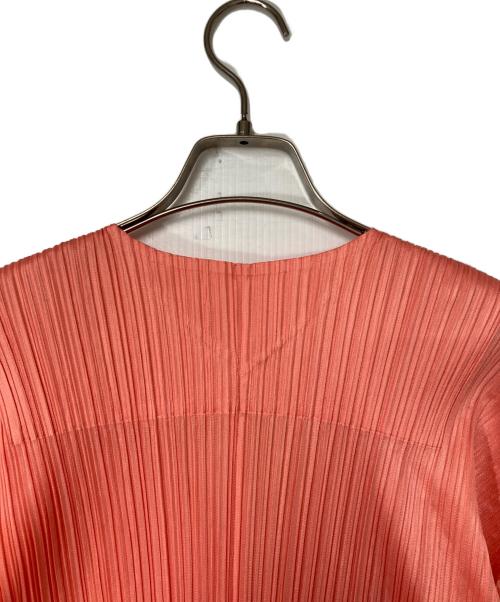PLEATS PLEASE（プリーツプリーズ）PLEATS PLEASE (プリーツプリーズ) プリーツ ロングカーディガン オレンジ サイズ:3の古着・服飾アイテム