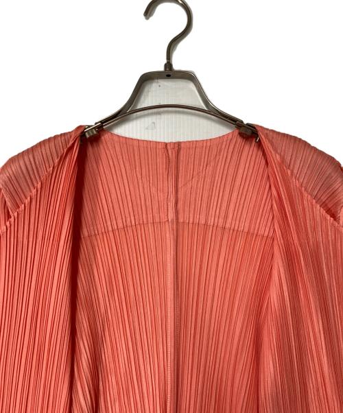 PLEATS PLEASE（プリーツプリーズ）PLEATS PLEASE (プリーツプリーズ) プリーツ ロングカーディガン オレンジ サイズ:3の古着・服飾アイテム