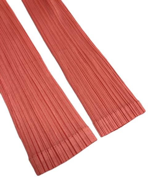 PLEATS PLEASE（プリーツプリーズ）PLEATS PLEASE (プリーツプリーズ) プリーツ ロングカーディガン オレンジ サイズ:3の古着・服飾アイテム