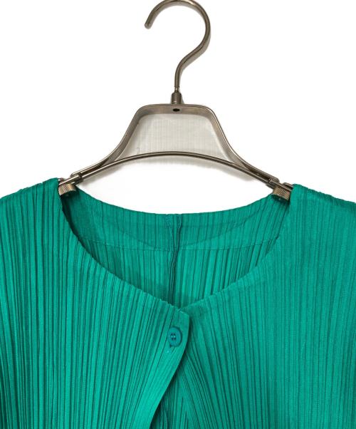 PLEATS PLEASE（プリーツプリーズ）PLEATS PLEASE (プリーツプリーズ) プリーツ カーディガン グリーン サイズ:3の古着・服飾アイテム