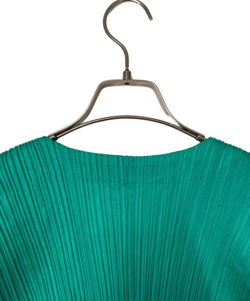 PLEATS PLEASE（プリーツプリーズ）PLEATS PLEASE (プリーツプリーズ) プリーツ カーディガン グリーン サイズ:3の古着・服飾アイテム