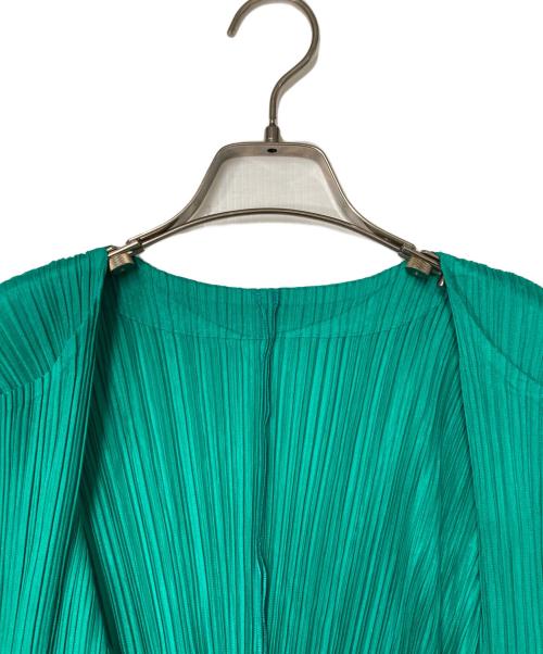 PLEATS PLEASE（プリーツプリーズ）PLEATS PLEASE (プリーツプリーズ) プリーツ カーディガン グリーン サイズ:3の古着・服飾アイテム