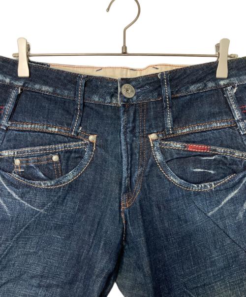 MARITHE+FRANCOIS GIRBAUD（マリテフランソワジルボー）MARITHE+FRANCOIS GIRBAUD (マリテフランソワジルボー) ダメージ加工デニムパンツ インディゴ サイズ:Lの古着・服飾アイテム