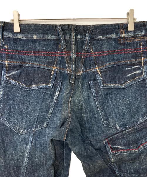 MARITHE+FRANCOIS GIRBAUD（マリテフランソワジルボー）MARITHE+FRANCOIS GIRBAUD (マリテフランソワジルボー) ダメージ加工デニムパンツ インディゴ サイズ:Lの古着・服飾アイテム